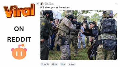 ‘ICE aims gun at Americans’: Is the viral Reddit photo real? | World News
